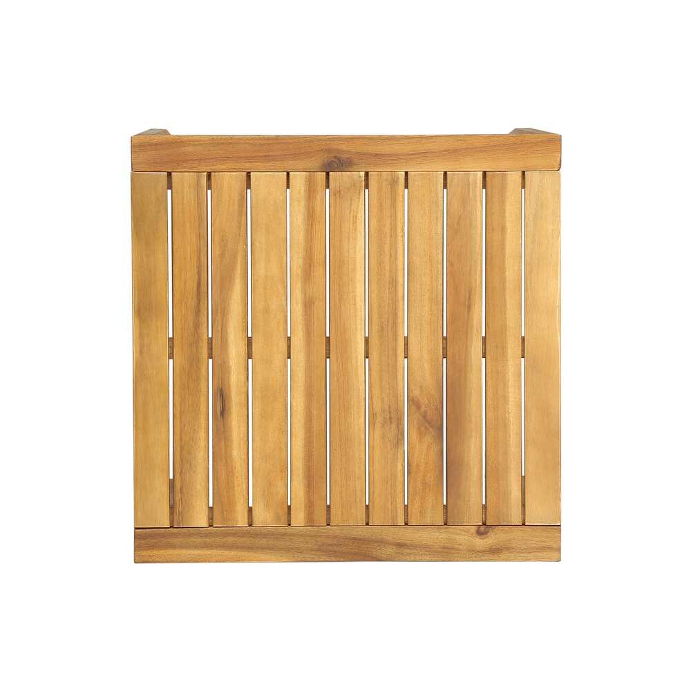 Leah Outdoor 3 piece Acacia Wood Chat Set with Cushions by Christopher Knight Home