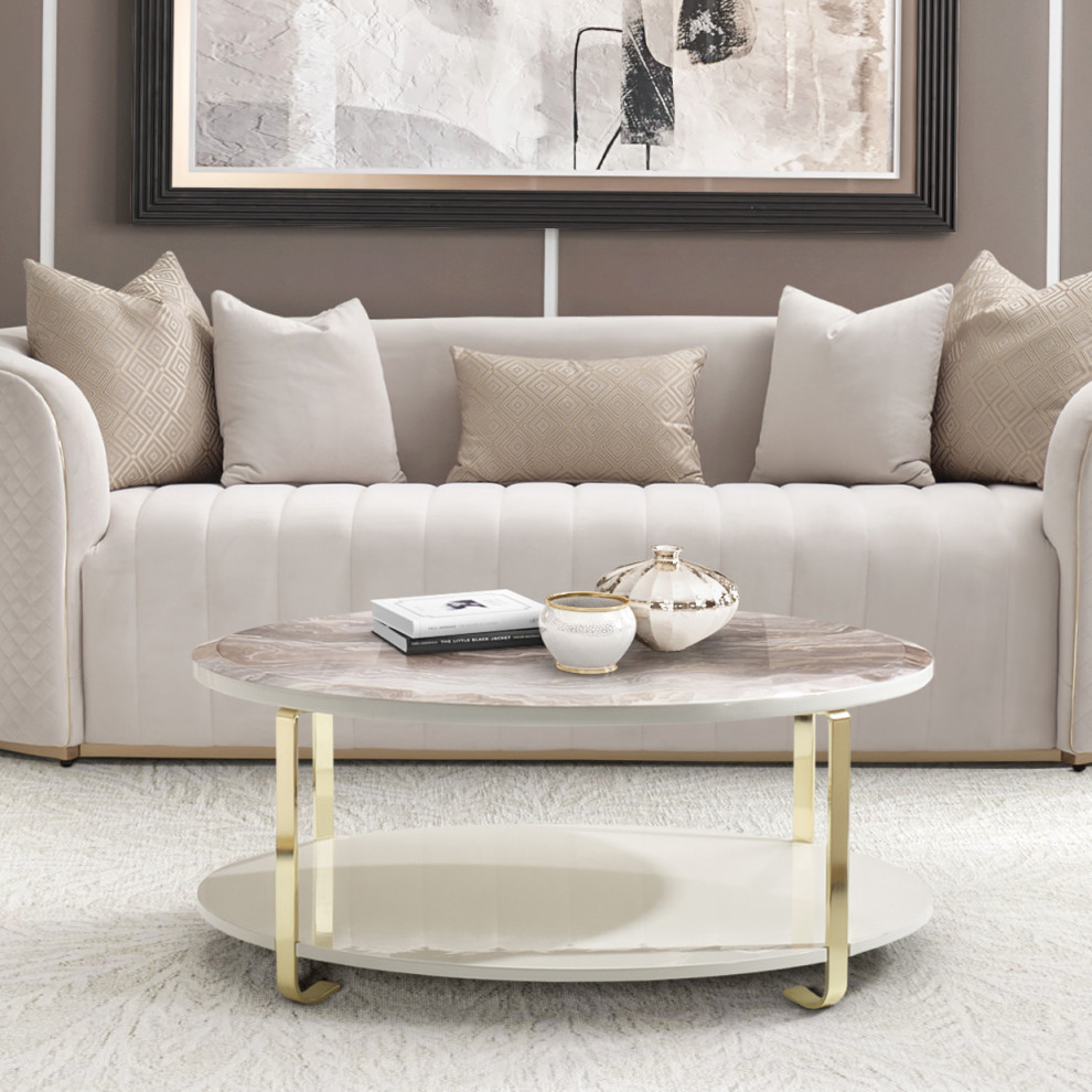 Ariana Cocktail Table  Gold   Contemporary   Coffee Tables   by Michael Amini  Houzz