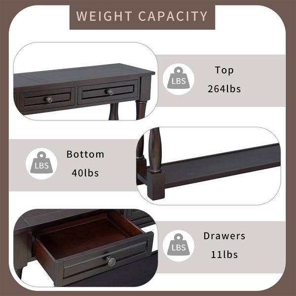 Console Table Extra-thick Sofa Table with DrawersandShelf for Entryway