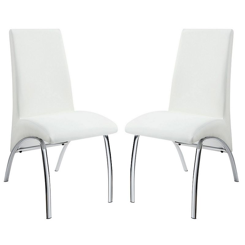 Contemporary Dining Chair， White， Set of 2