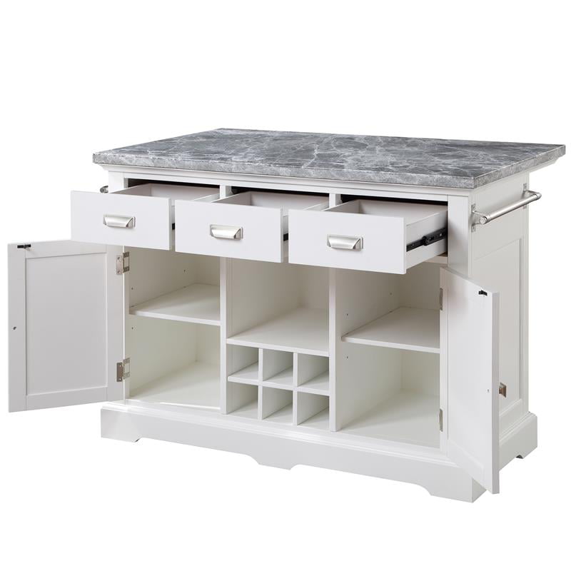 Steve Silver Zermatt White Kitchen Island