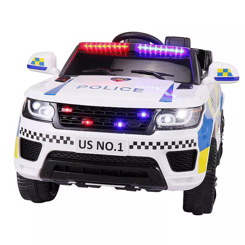 TOBBI 12 Volt Battery Powered Ride On 3 Speed Police SUV for Ages 3 Years and Up