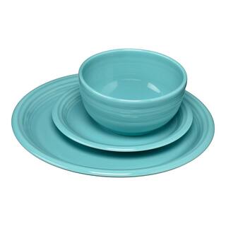 Fiesta 3-Piece Casual Turquoise Ceramic Dinnerware Set (Service for 1) 1482107U