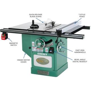 Grizzly Industrial 12 in. 5 HP 220-Volt Extreme Series Left-Tilt Table Saw G0696X