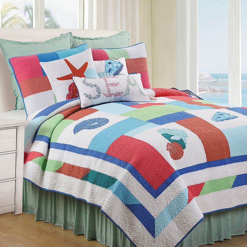 CandF Home Antigua Bay Coastal Quilt Set with Shams