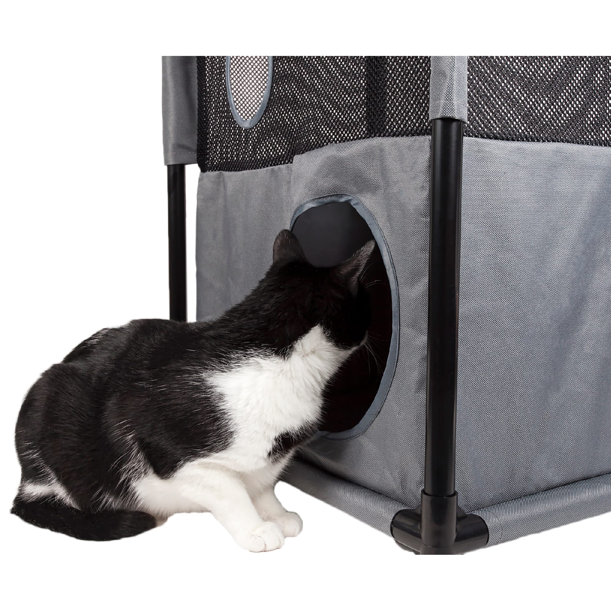 Pet Life Pink Square Obstacle Soft Folding Sturdy Play-Active Collapsible Travel Cat House， 17.71