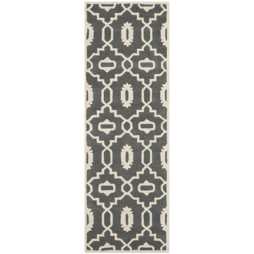 SAFAVIEH Chatham CHT745D Handmade Dark Grey / Ivory Rug