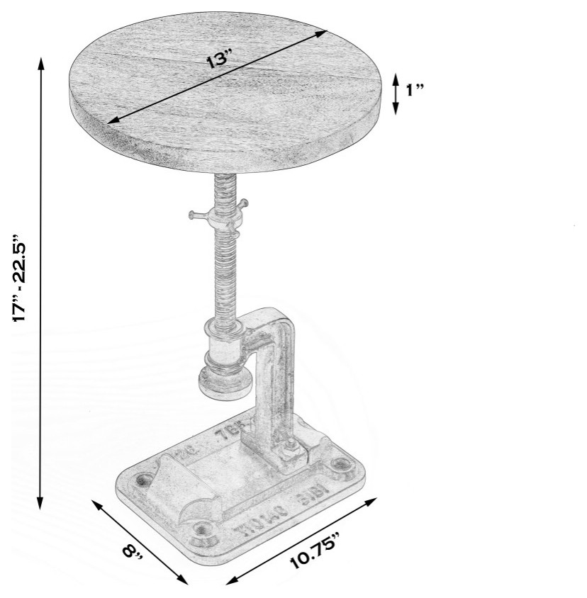 Ellis Adjustable Pedastal Side table   Industrial   Side Tables And End Tables   by Butler Specialty Company  Houzz