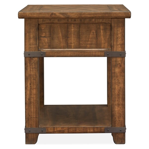 Carbon Loft Michael Farmhouse Timber Pine Rectangular End Table - 20.00l x 26.00w x 24.00h