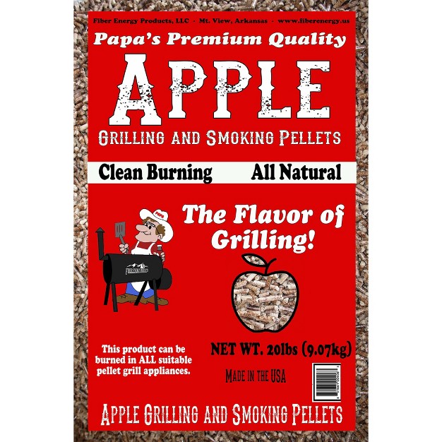 Papa x27 s Premium All Natural Apple Wood Grilling Smoking Pellets Blended With Red And White Oak For Authentic Wood Smoked Flavor