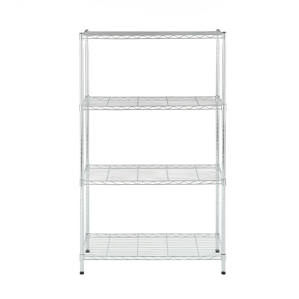 MZG Chrome 4-Tier Steel Shelving (15.7 in. x 33.5 in. x 54.4 in.) 4085138OFH401SG