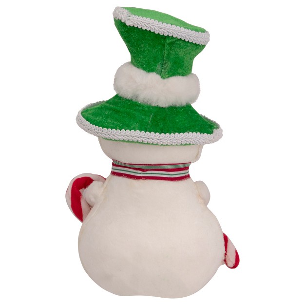 Snowman With Candy Cane Christmas Figure