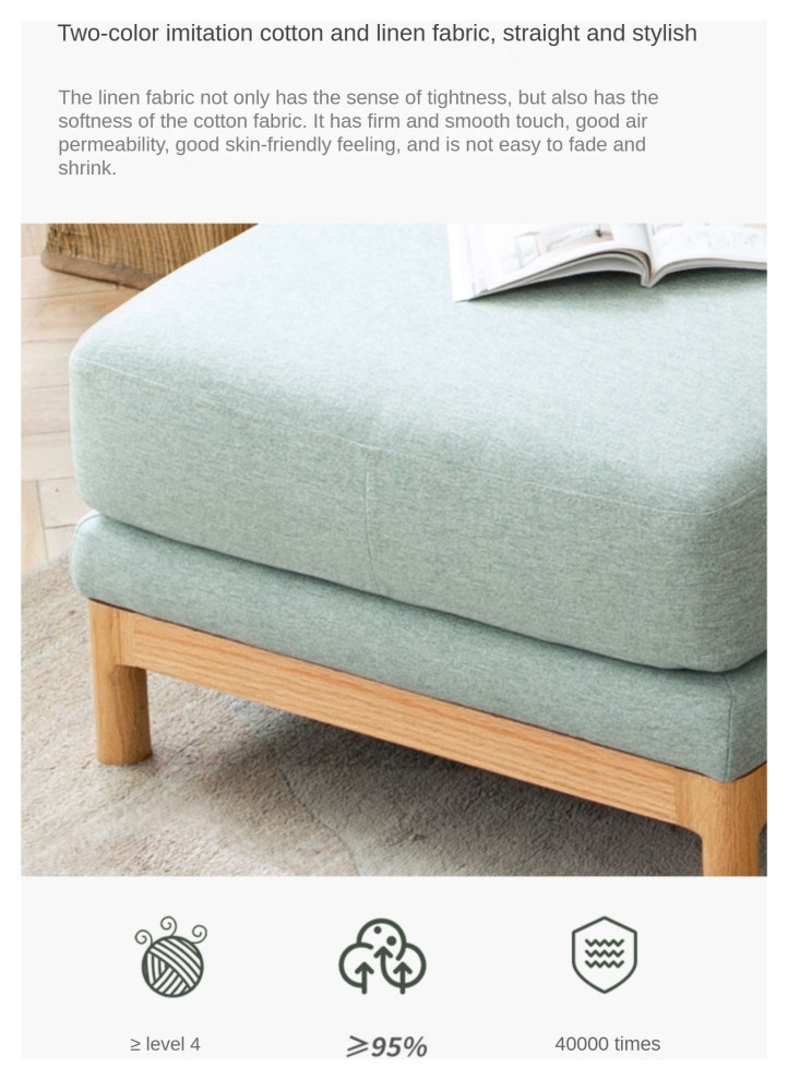 Oak Solid Wood Fabric Sofa Modern   Midcentury   Sofas   by GVAwood  Houzz