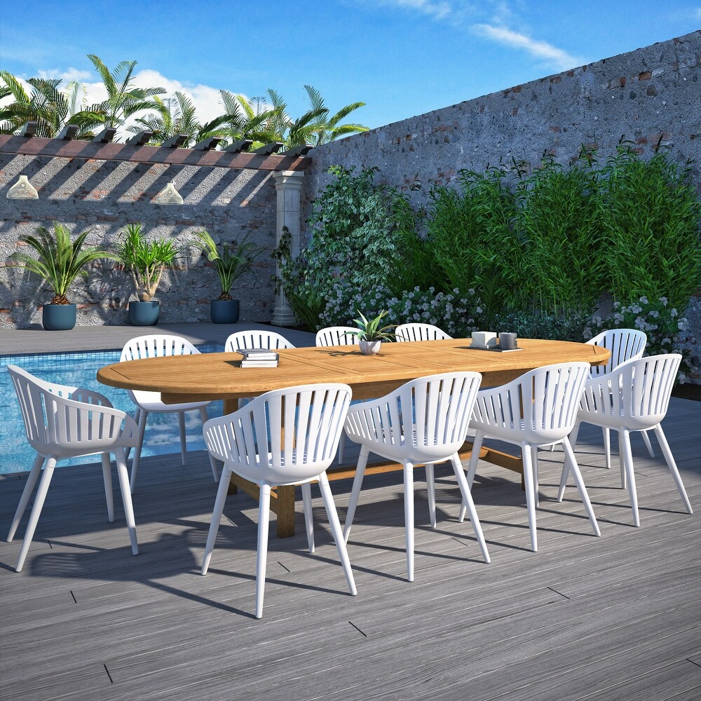 Amazonia Torrington 11pc Certified Teak Outdoor Patio Dining set   11 Piece