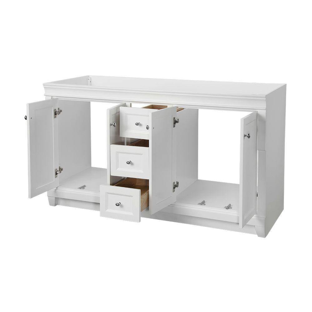 Home Decorators Collection Naples 60 in. W x 21-34 in. D Bath Vanity Cabinet Only in White nawa6021d