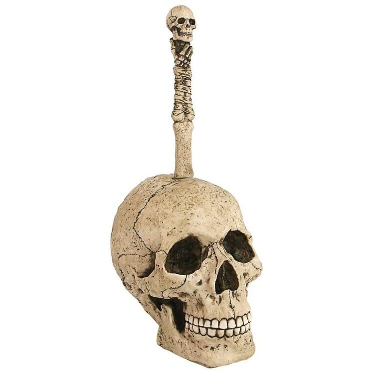 Bathroom Skull Toilet Bowl Brush