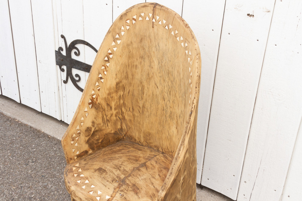 Farmhouse Bleached and Inlaid Naga Chair   Rustic   Armchairs And Accent Chairs   by De cor  Houzz