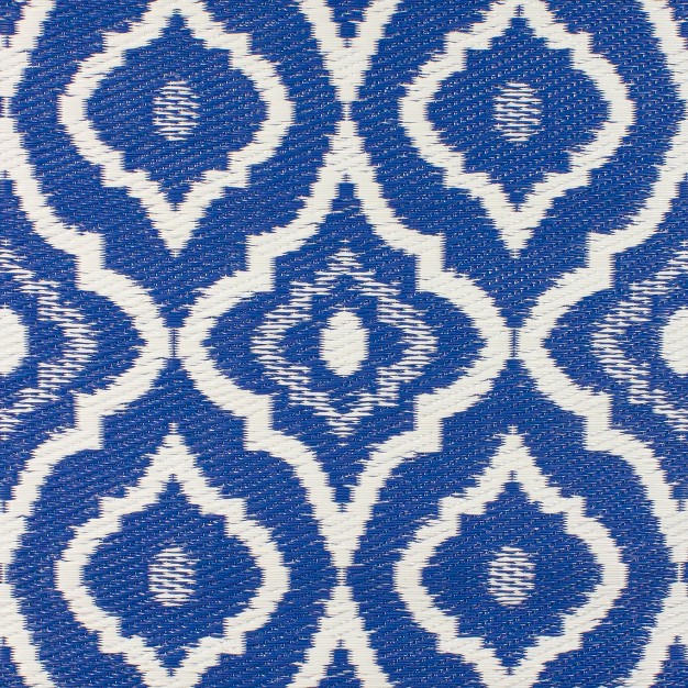 Northlight 4 x27 X 6 x27 Blue And White Geometric Rectangular Outdoor Area Rug