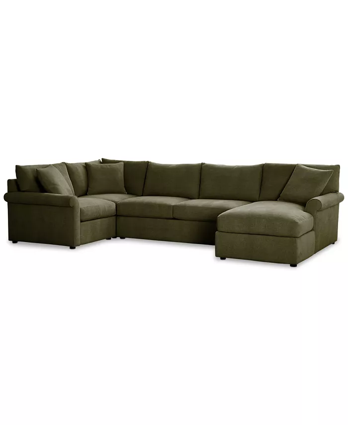 Furniture Wrenley 138 4-Pc. Fabric Modular Chaise Sleeper Sectional Sofa