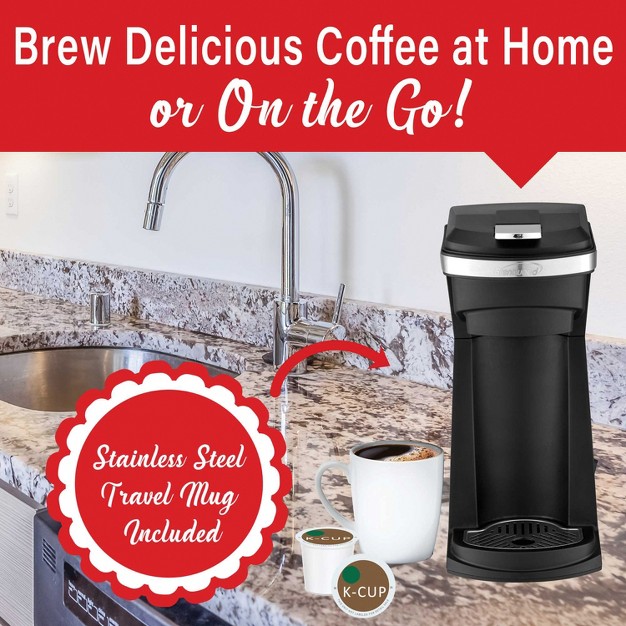 Brentwood 800 watt Single serve Coffee Maker With Reusable Filter Basket For K cup Pods And Ground Coffee