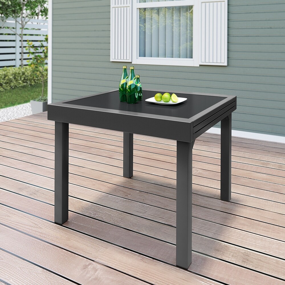 Crestlive Products Outdoor Aluminum Expandable Multifunctional Table   35.4\