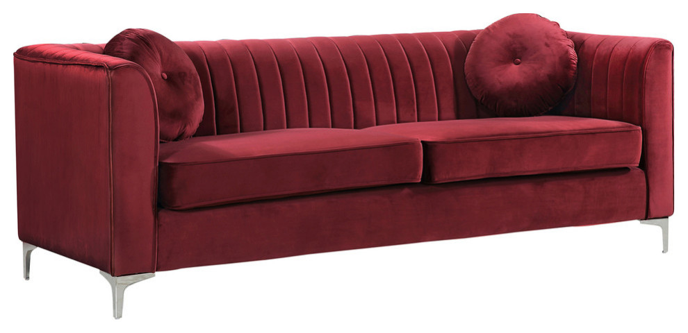 Isabelle Velvet Upholstered Set   Midcentury   Sofas   by Meridian Furniture  Houzz