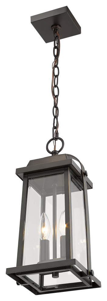 Z LITE 574CHM BK 2 Light Outdoor Chain Mount Ceiling Fixture   Transitional   Outdoor Hanging Lights   by LAMPS EXPO  Houzz