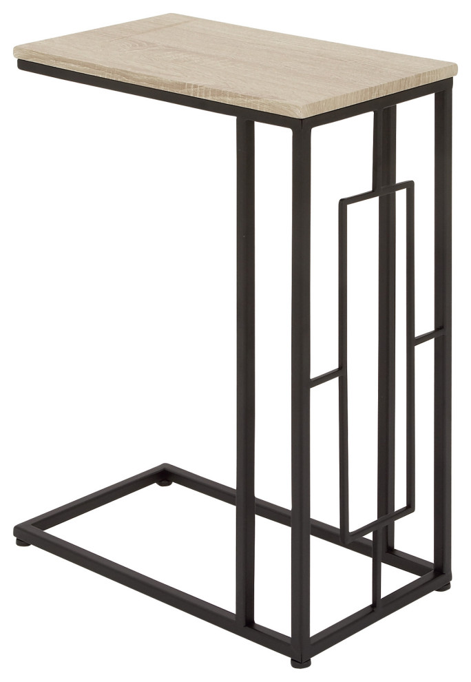 Black Iron and Wood Contemporary Accent Table  26x19x10   Transitional   Side Tables And End Tables   by Brimfield  ampMay  Houzz