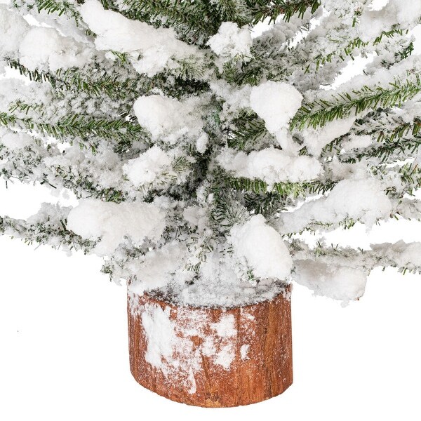 Vickerman 18 flocked Mini Pine Artificial Christmas tree，Set of 2