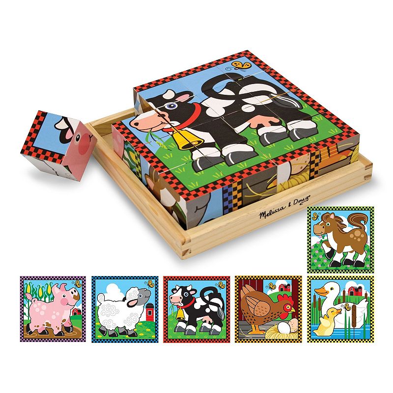 Melissa and Doug Farm Wood Cube Puzzle