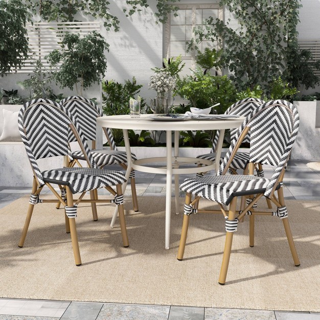 4pk Benton Outdoor French Armless Chairs Mibasics