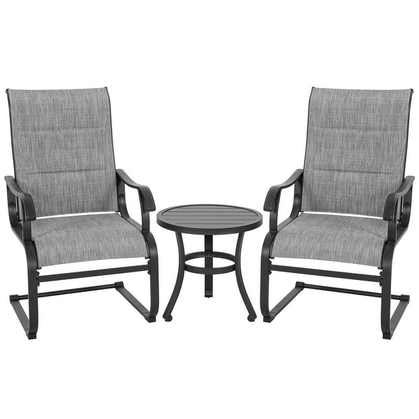 Nuu Garden 3Piece Outdoor Bistro Set，Breathable Textilene，Durable Iron Frame