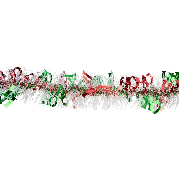 White Red And Green Christmas Ho Ho Ho Wrapped Tinsel Garland Unlit