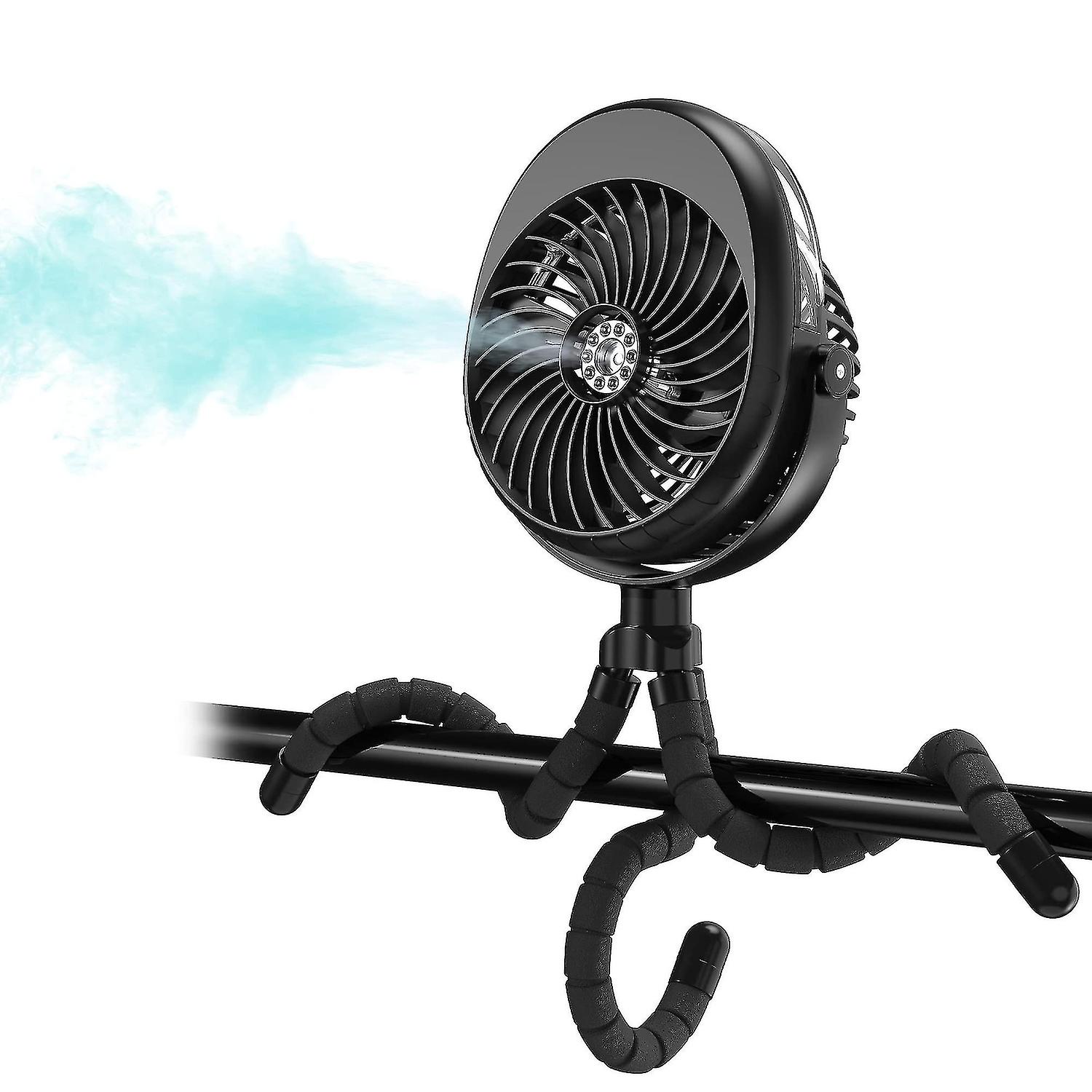 Misting Stroller Fan， Clip On Fan For Baby Portable Fan Rechargeable Handheld Personal Usb Misting F