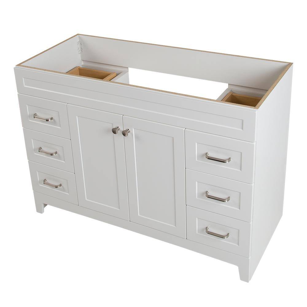 Home Decorators Collection Thornbriar 48.0 in. W x 21.5 in. D x 34.2 in. H Bath Vanity Cabinet without Top in Polar White TB4821-WH