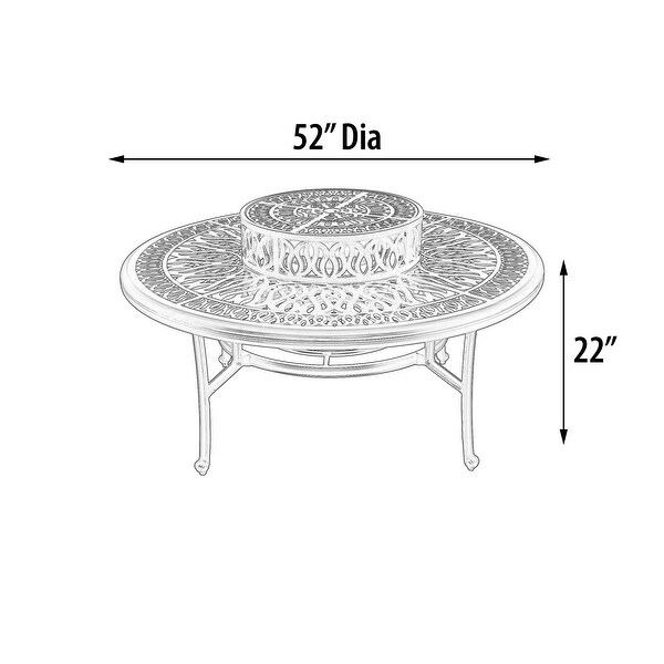 Grand Bonaire Weave Backyard Casual Fire Pit Table With Accessories