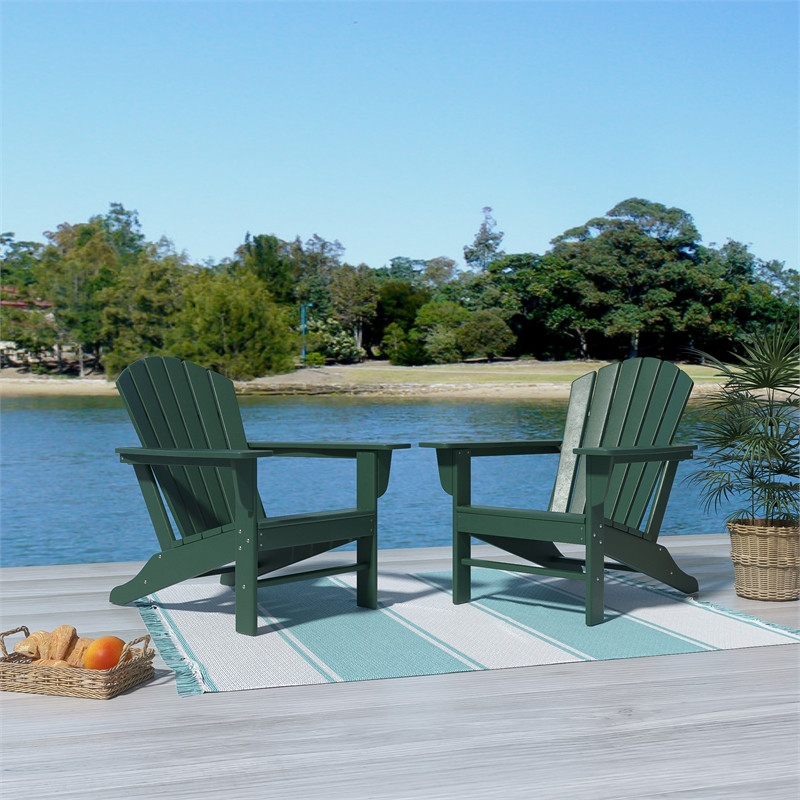 Portside Classic Outdoor Adirondack Chair (Set of 2) in Gray   Contemporary   Adirondack Chairs   by Homesquare  Houzz