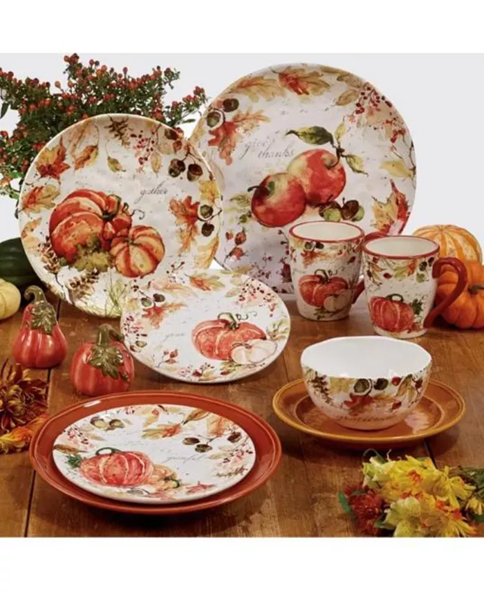 Certified International Harvest Splash Dinner Plate Set of 4