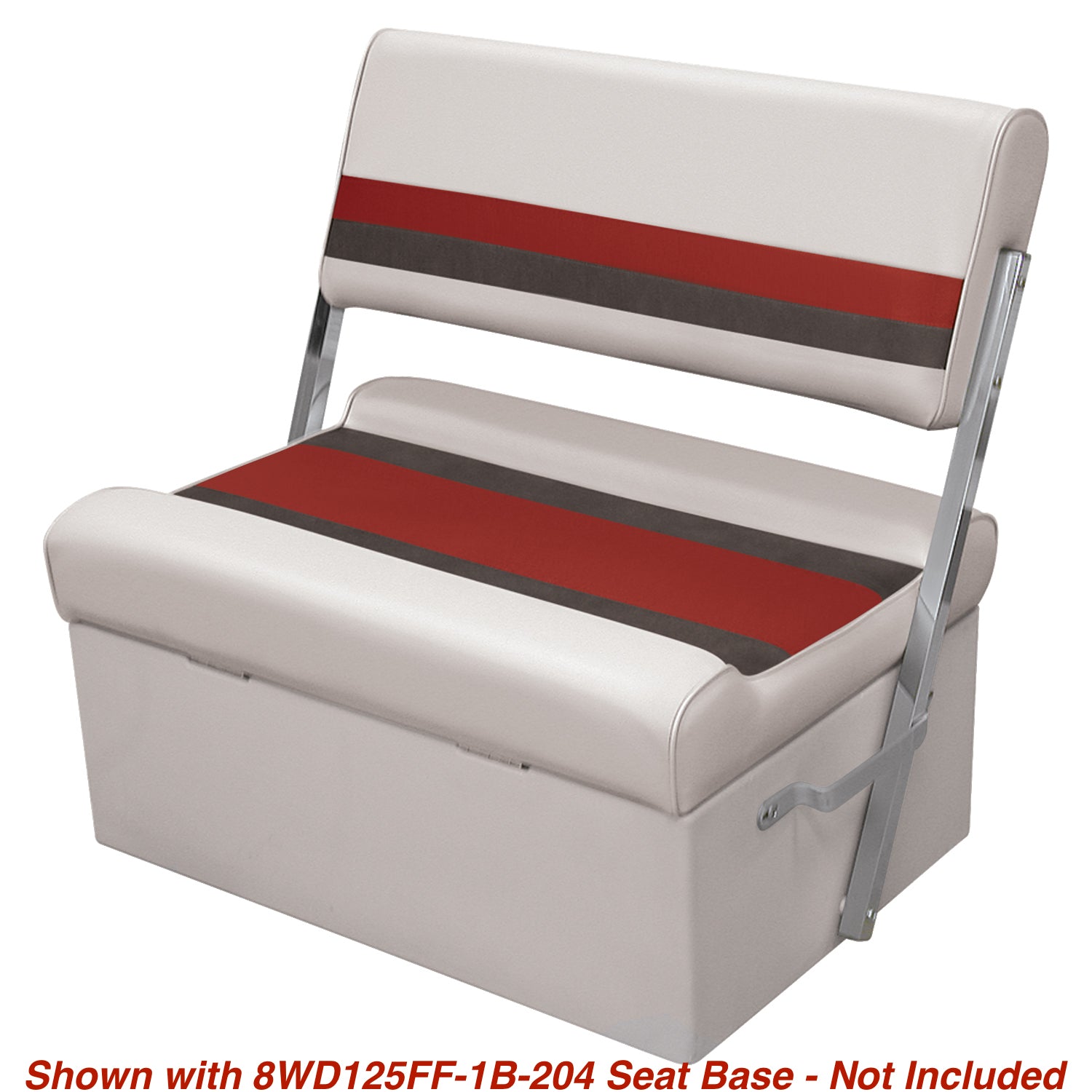 Wise 8WD125FF-1009 Deluxe Series Pontoon Flip Flop Bench Seat and Backrest Cushion Set， White/Red/Charcoal