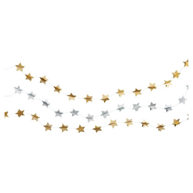 3ct Gold amp Silver Star Garland