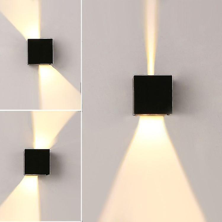 2pcs Square Matte 12w Led Modern Up And Down Wall Lamp Indoor Wall Mounted Wall Lamp Passage Stairs