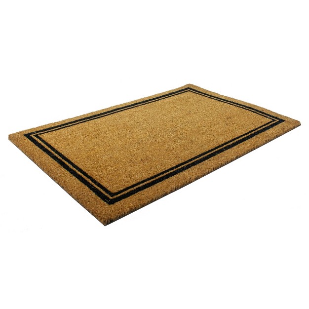 Indoor outdoor Coir Doormat With Border Natural black Entryways