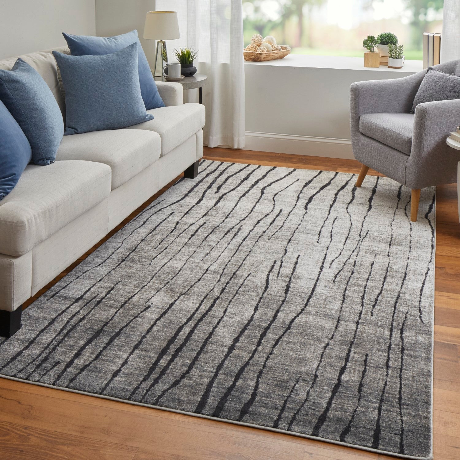 Kiba Abstract Gray/Black/Taupe Rug