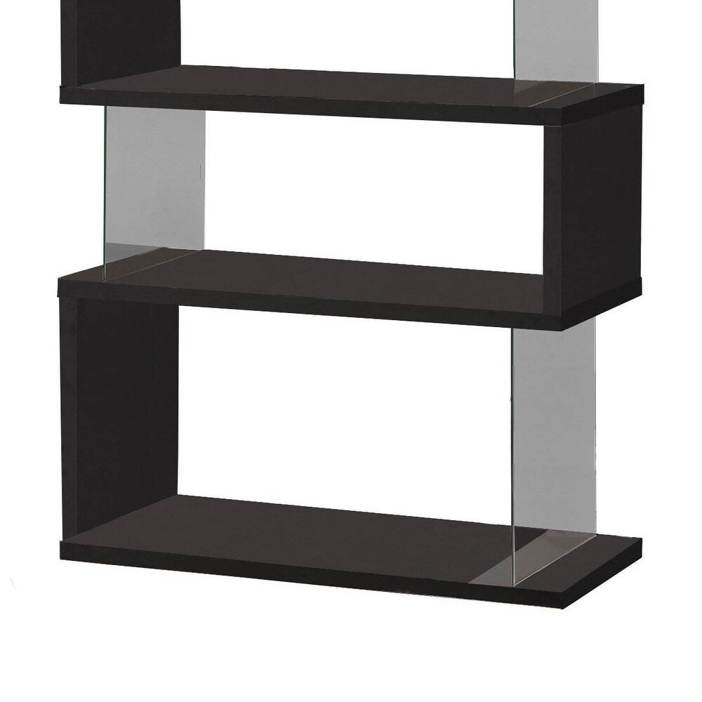 Coaster Home Furniture Asymmetrical Snaking Home Living Room Bookshelf  Black   86