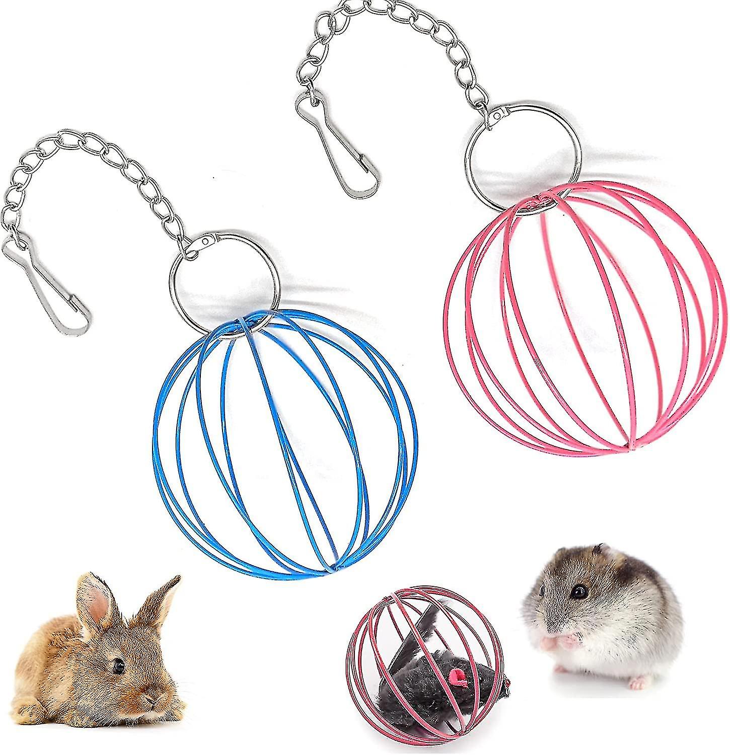 Rabbit Grass Ball Hanging Feed Hay Rack， Hay Dispenser Rabbit Feeder