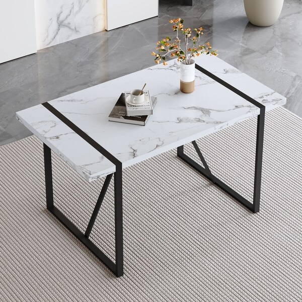 Industrial Rectangular MDF Dining Table for Desks，Kitchens，Patios，Dining rooms