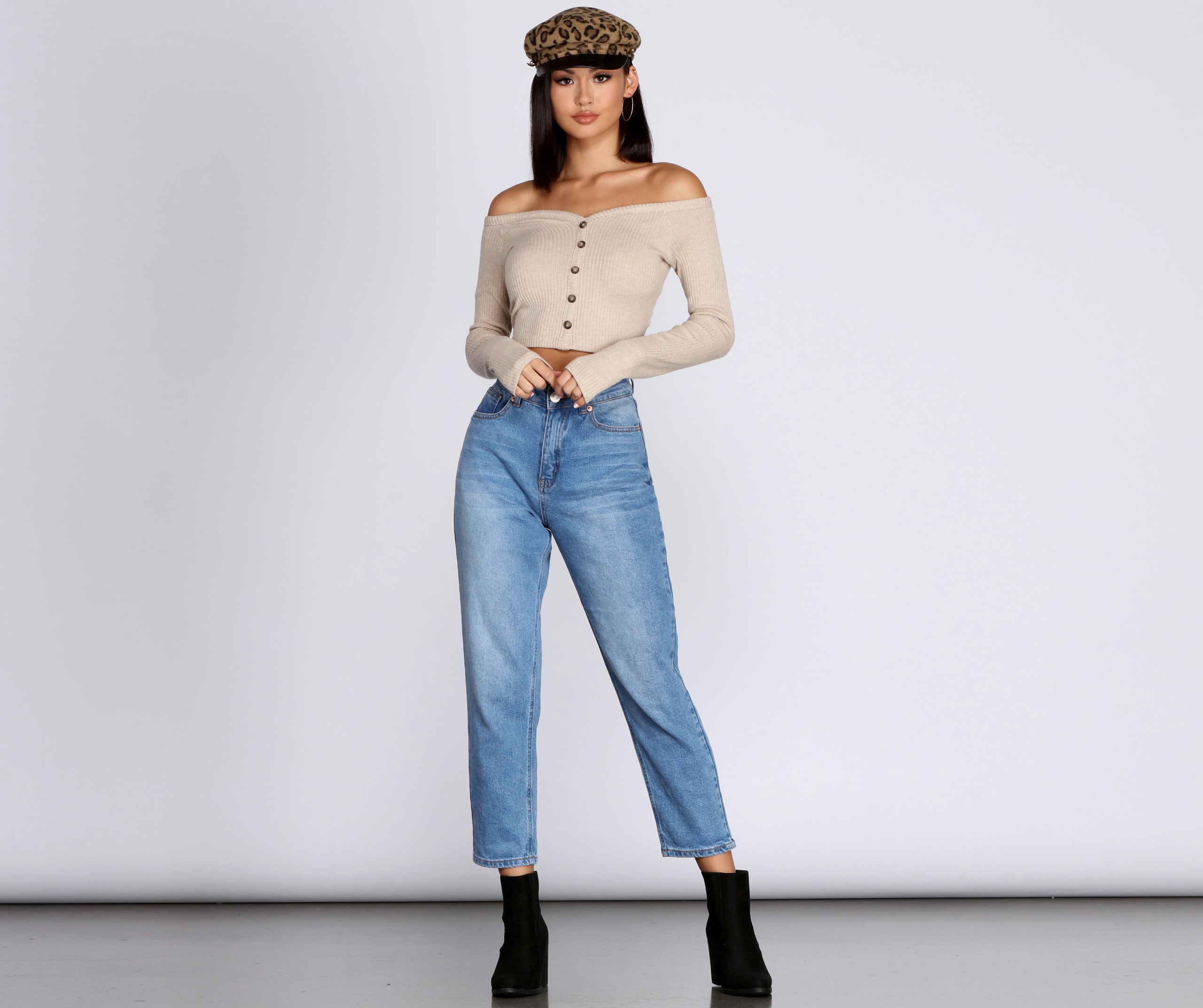 Buttoned In Basics Crop Top