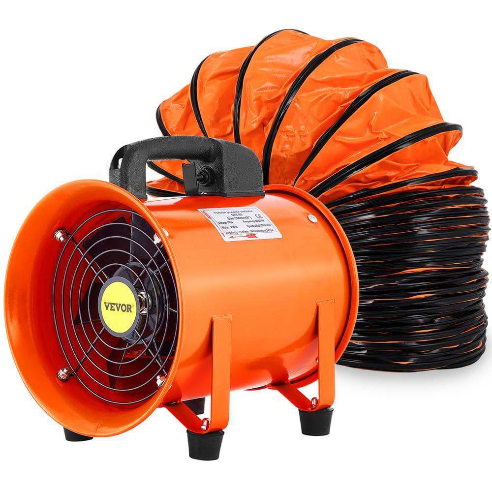 VEVOR Utility Blower Fan 8 in High Velocity Ventilator Fan 230 Watt 882 CFM with 328 ft Duct Hose for Exhausting at Home