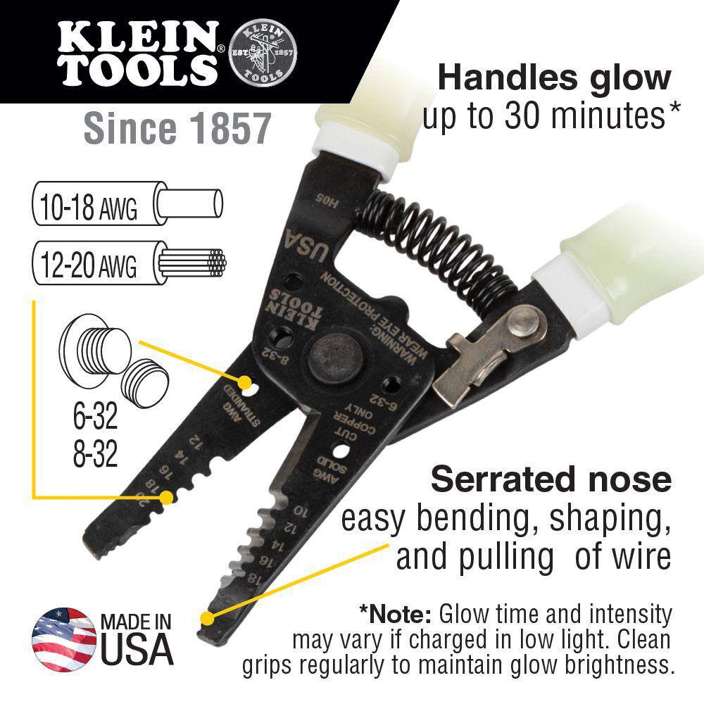 Klein Tools High-Visibility Klein-Kurve Wire StripperCutter 11055GLW