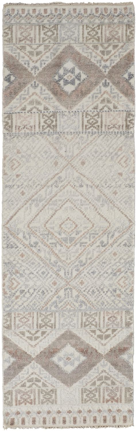 Eckhart Hand Knotted Ivory and Pink Rug by BD Fine